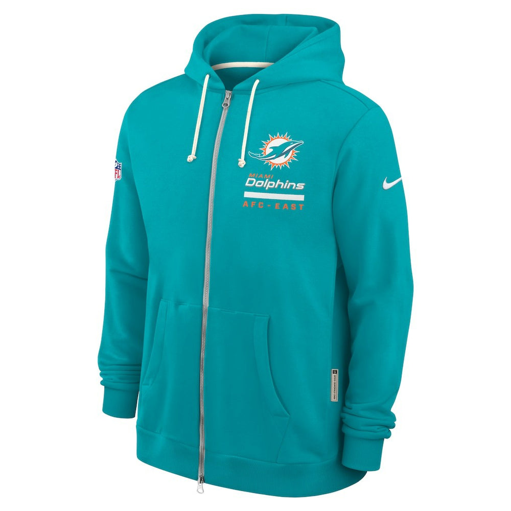 Miami Dolphins Sideline Standard Issue Utility Player Dri-FIT Full-Zip Hoodie - Aqua - Nike