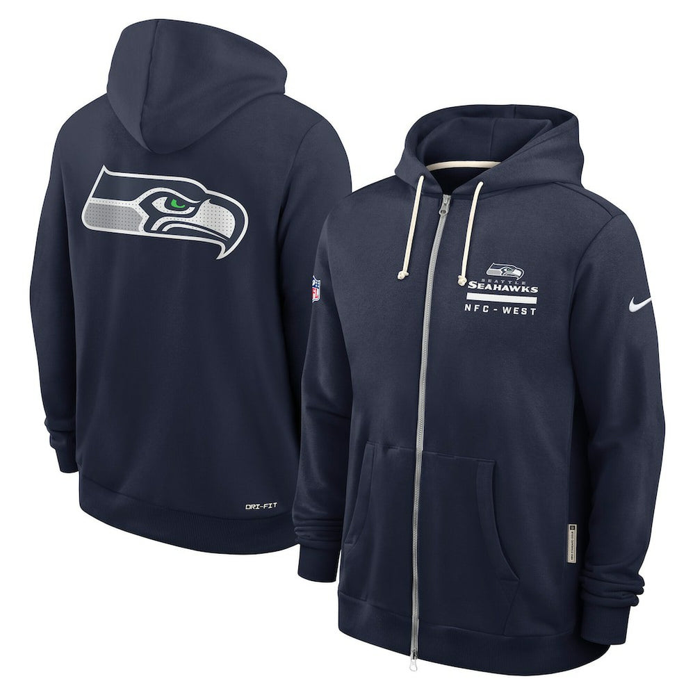 Seattle Seahawks Sideline Standard Issue Utility Player Dri-FIT Full-Zip Hoodie - College Navy - Nike