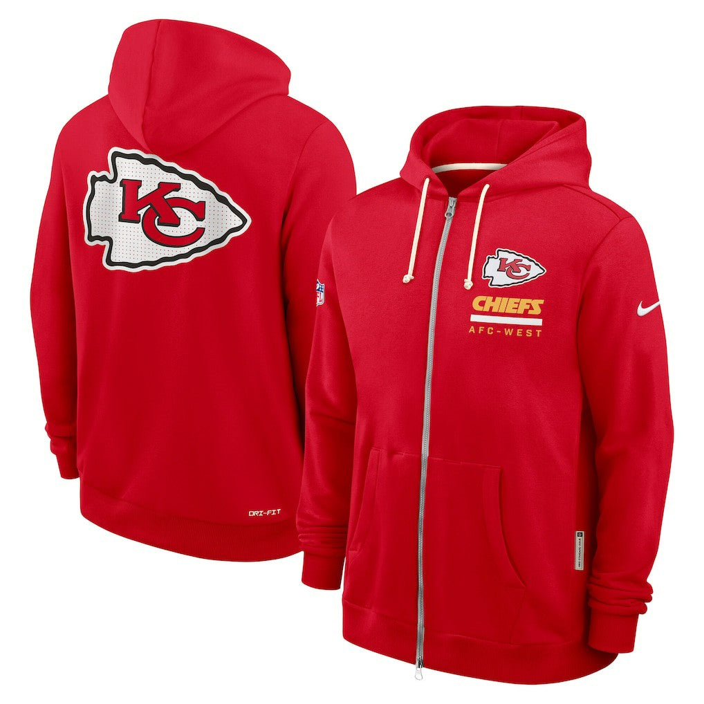 Kansas City Chiefs Sideline Standard Issue Utility Player Dri-FIT Full-Zip Hoodie - Red - Nike