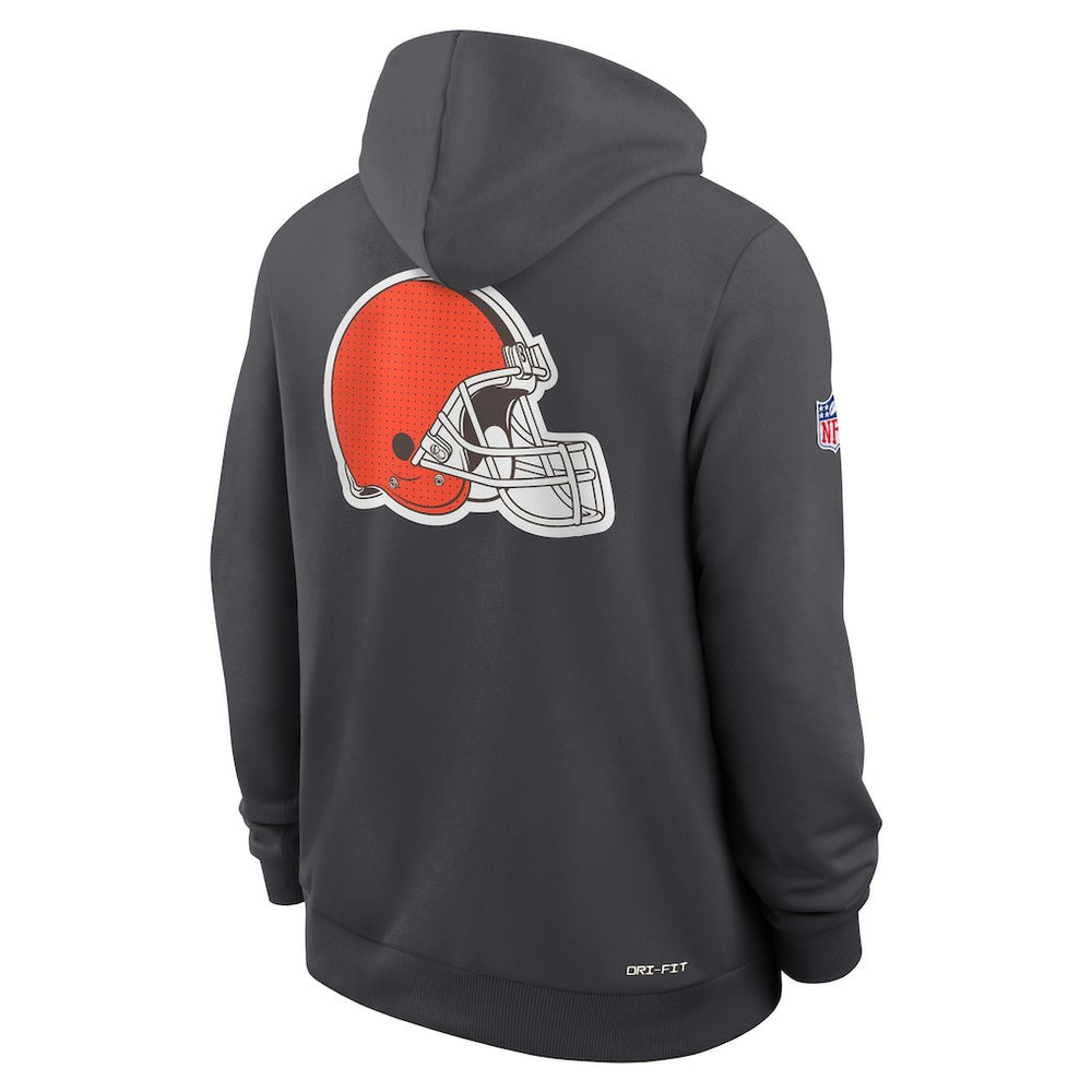 Cleveland Browns Sideline Standard Issue Utility Player Dri-FIT Full-Zip Hoodie - Anthracite - Nike