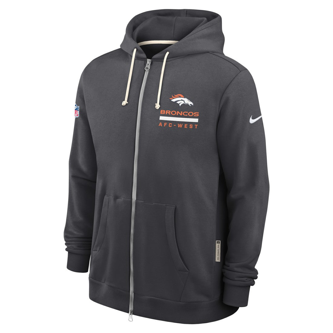Denver Broncos Sideline Standard Issue Utility Player Dri-FIT Full-Zip Hoodie - Anthracite - Nike