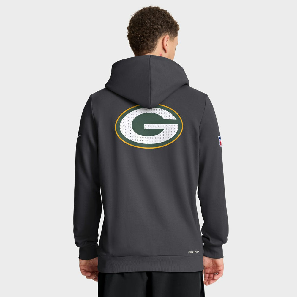 Green Bay Packers Sideline Standard Issue Utility Player Dri-FIT Full-Zip Hoodie - Anthracite - Nike