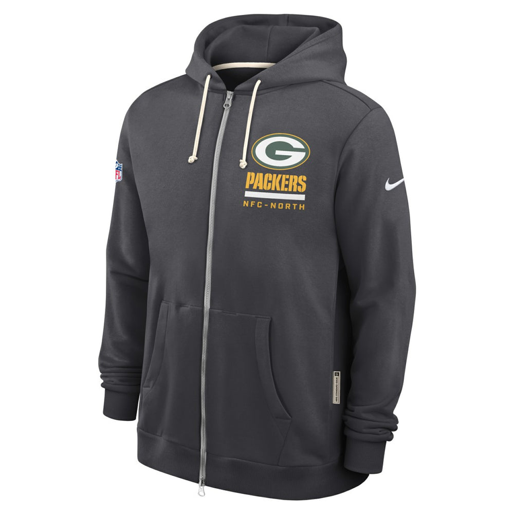 Green Bay Packers Sideline Standard Issue Utility Player Dri-FIT Full-Zip Hoodie - Anthracite - Nike