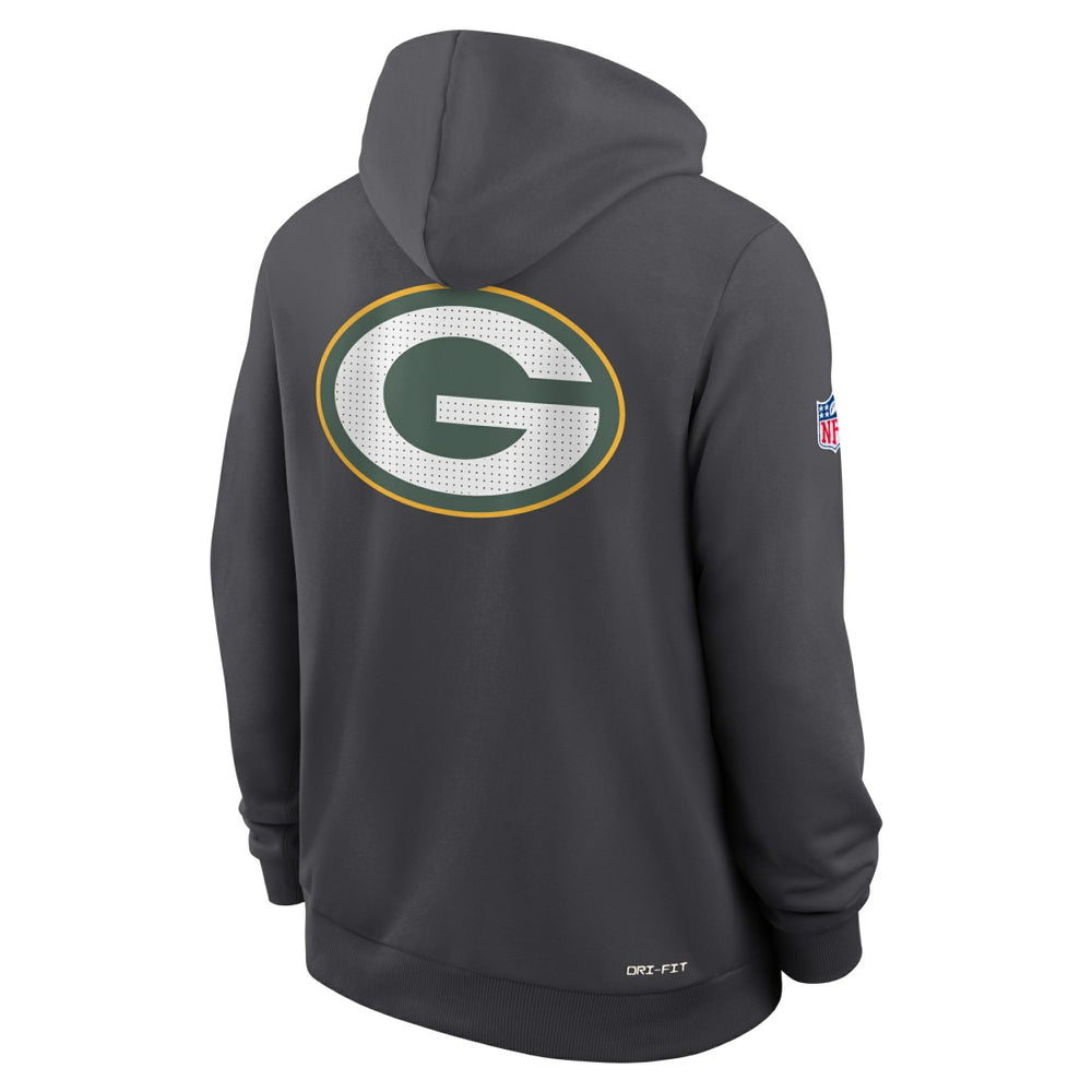 Green Bay Packers Sideline Standard Issue Utility Player Dri-FIT Full-Zip Hoodie - Anthracite - Nike
