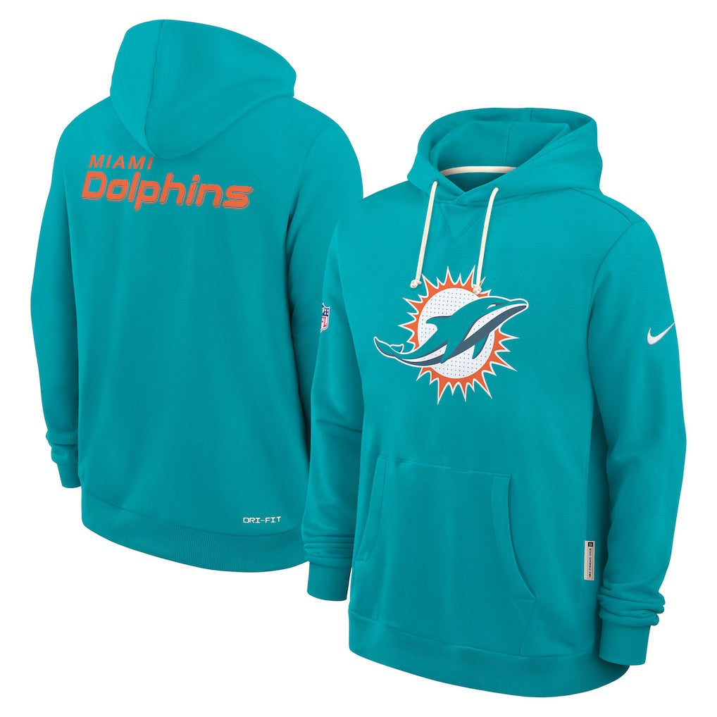 Miami Dolphins Sideline Standard Issue Initial Home Dri-FIT Hoodie - Aqua - Nike
