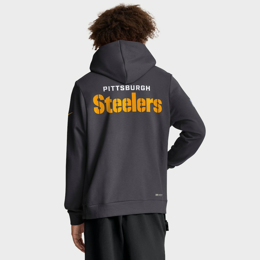 Pittsburgh Steelers Sideline Standard Issue Initial Home Dri-FIT Hoodie - Anthracite - Nike