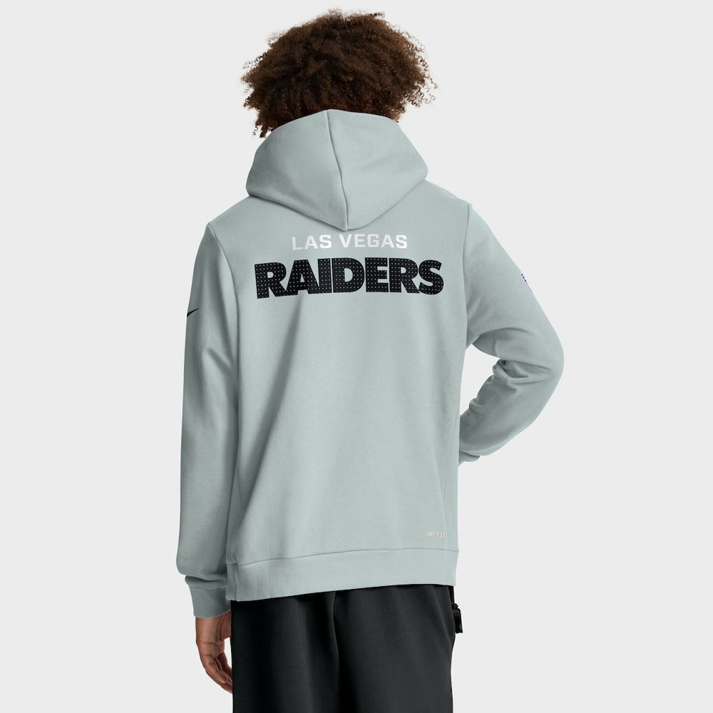 Las Vegas Raiders Sideline Standard Issue Initial Home Dri-FIT Hoodie - Silver - Nike