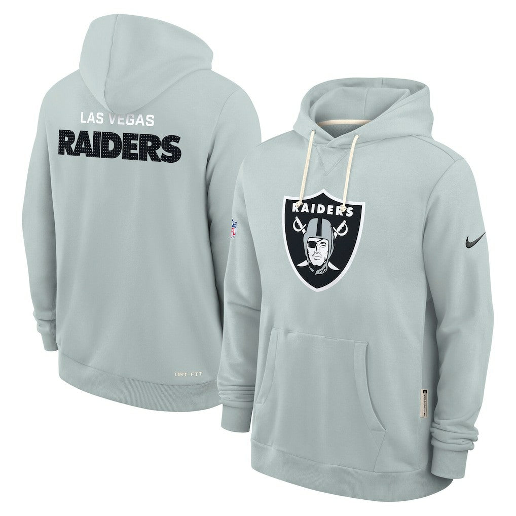 Las Vegas Raiders Sideline Standard Issue Initial Home Dri-FIT Hoodie - Silver - Nike