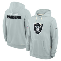 Las Vegas Raiders Sideline Standard Issue Initial Home Dri-FIT Hoodie - Silver - Nike