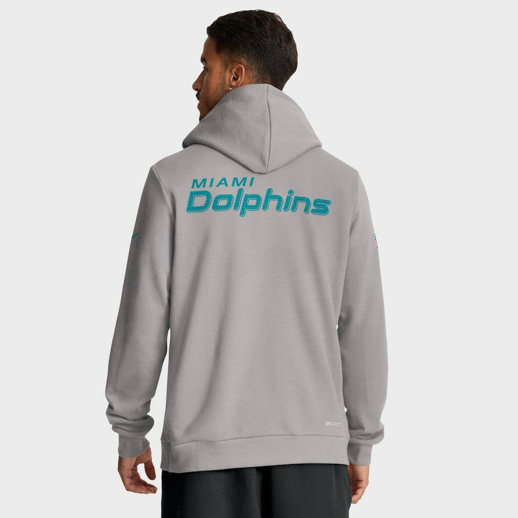 Miami Dolphins Sideline Standard Issue Initial Home Dri-FIT Hoodie - Charcoal - Nike