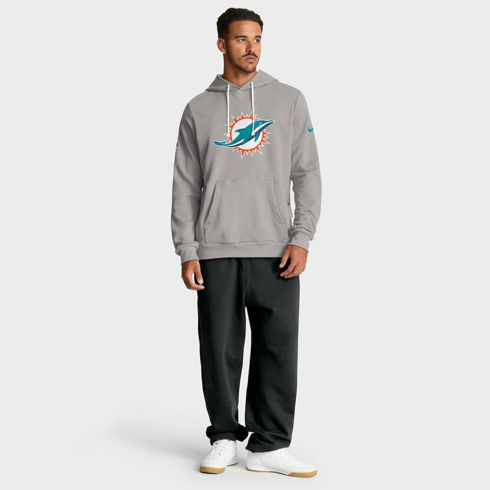 Miami Dolphins Sideline Standard Issue Initial Home Dri-FIT Hoodie - Charcoal - Nike