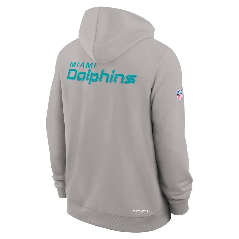 Miami Dolphins Sideline Standard Issue Initial Home Dri-FIT Hoodie - Charcoal - Nike
