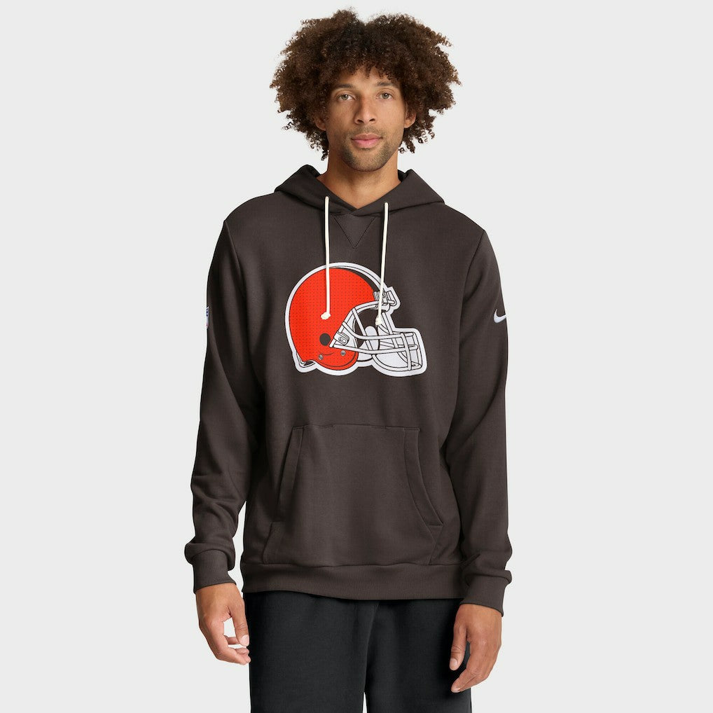 Cleveland Browns Sideline Standard Issue Initial Home Dri-FIT Hoodie - Brown - Nike