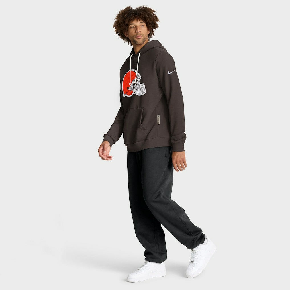 Cleveland Browns Sideline Standard Issue Initial Home Dri-FIT Hoodie - Brown - Nike