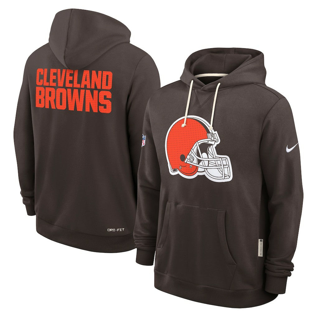 Cleveland Browns Sideline Standard Issue Initial Home Dri-FIT Hoodie - Brown - Nike