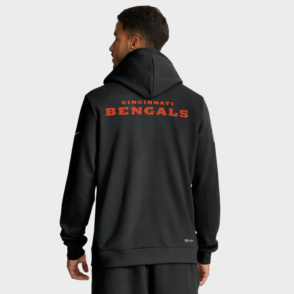Cincinnati Bengals Sideline Standard Issue Initial Home Dri-FIT Hoodie - Black - Nike