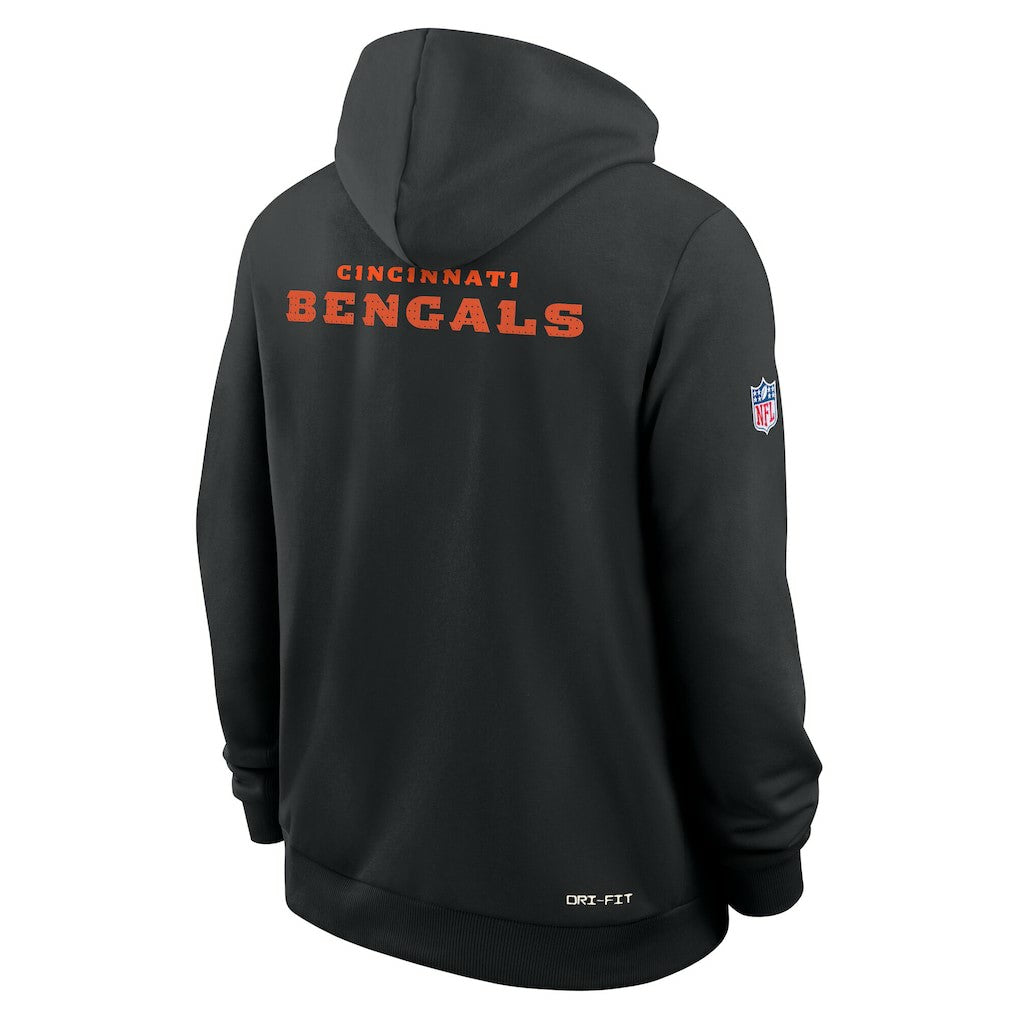 Cincinnati Bengals Sideline Standard Issue Initial Home Dri-FIT Hoodie - Black - Nike