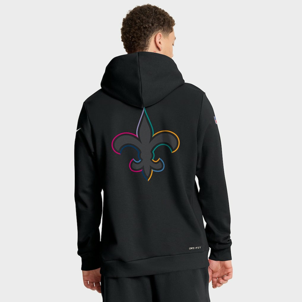 New Orleans Saints 2025 NFL Crucial Catch Sideline Standard Issue Dri-FIT Hoodie - Black - Nike