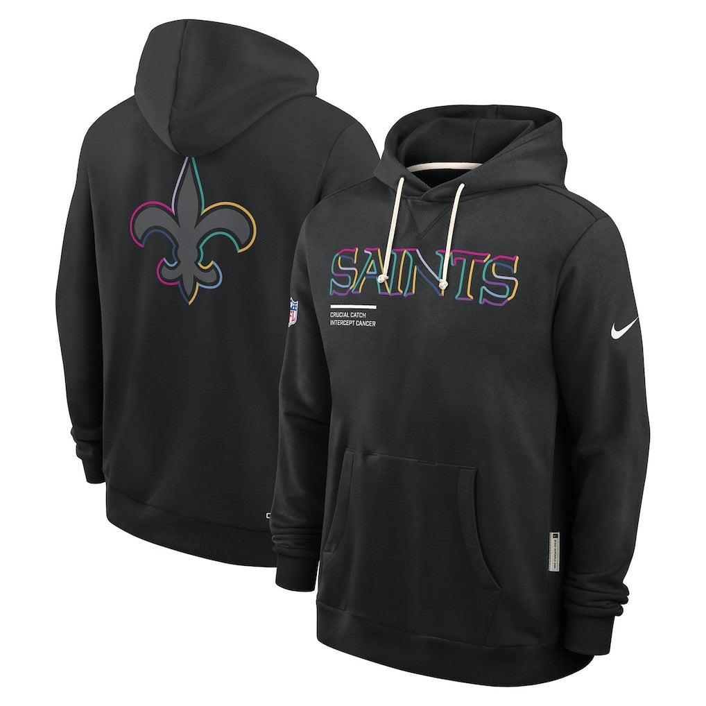 New Orleans Saints 2025 NFL Crucial Catch Sideline Standard Issue Dri-FIT Hoodie - Black - Nike