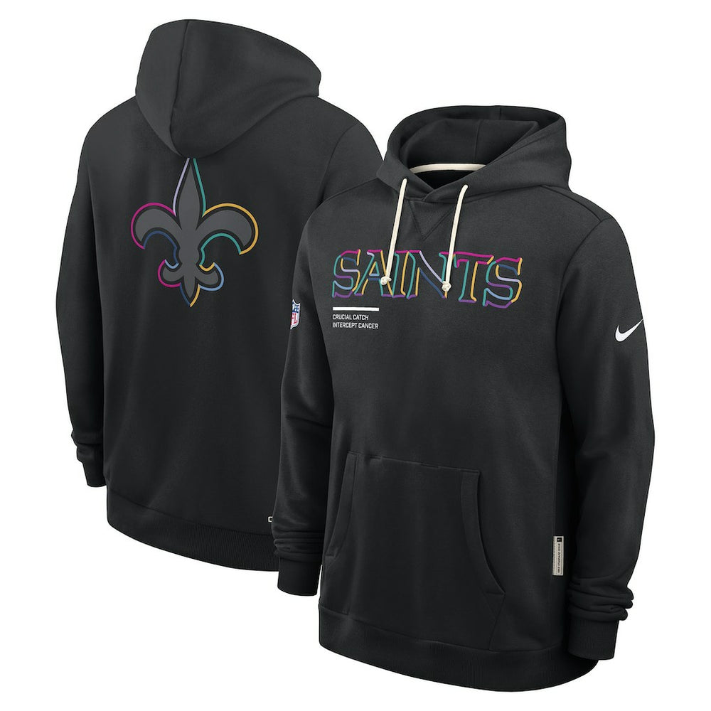 New Orleans Saints 2025 NFL Crucial Catch Sideline Standard Issue Dri-FIT Hoodie - Black - Nike