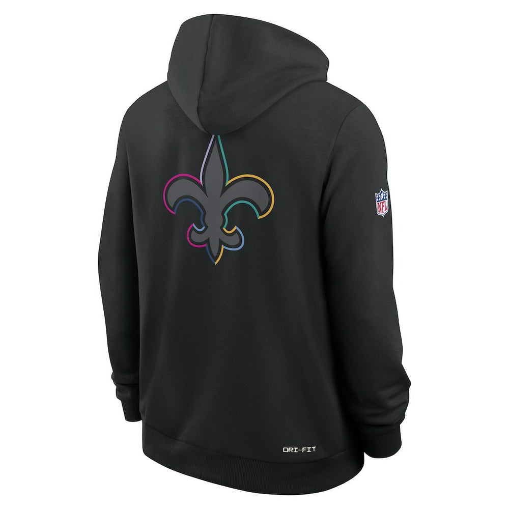 New Orleans Saints 2025 NFL Crucial Catch Sideline Standard Issue Dri-FIT Hoodie - Black - Nike