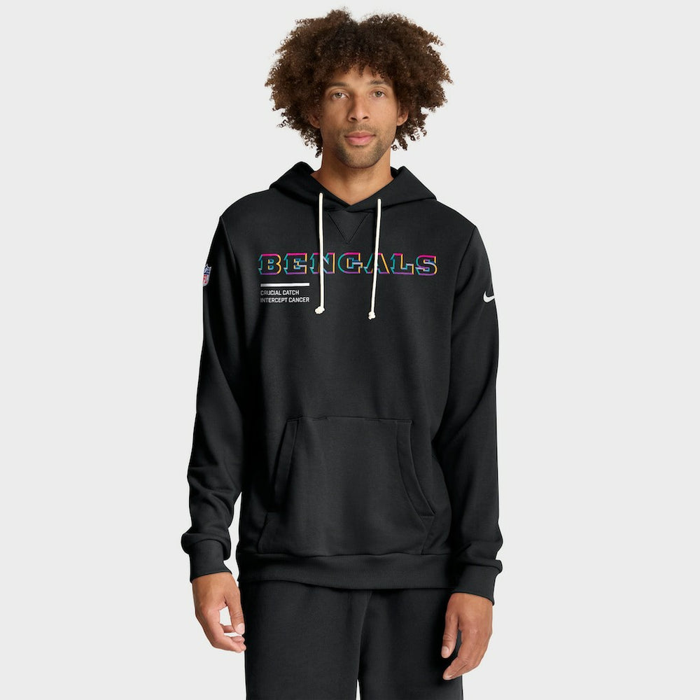 Cincinnati Bengals 2025 NFL Crucial Catch Sideline Standard Issue Dri-FIT Hoodie - Black - Nike