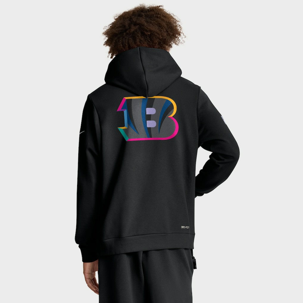 Cincinnati Bengals 2025 NFL Crucial Catch Sideline Standard Issue Dri-FIT Hoodie - Black - Nike