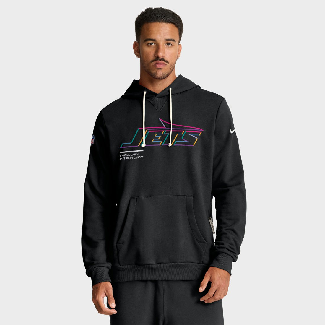 New York Jets 2025 NFL Crucial Catch Sideline Standard Issue Dri-FIT Hoodie - Black - Nike