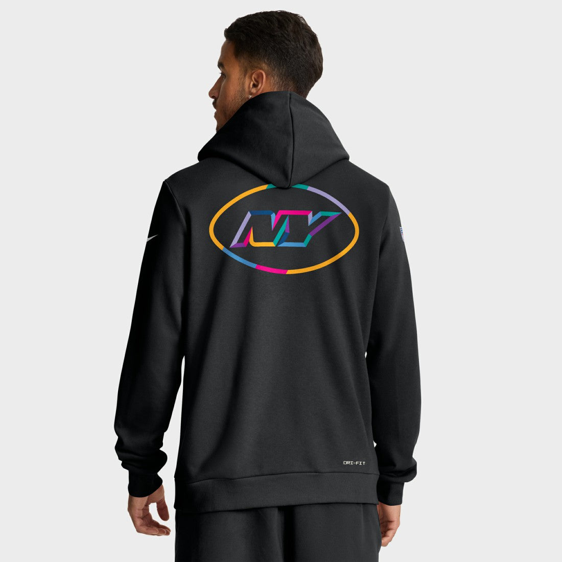 New York Jets 2025 NFL Crucial Catch Sideline Standard Issue Dri-FIT Hoodie - Black - Nike