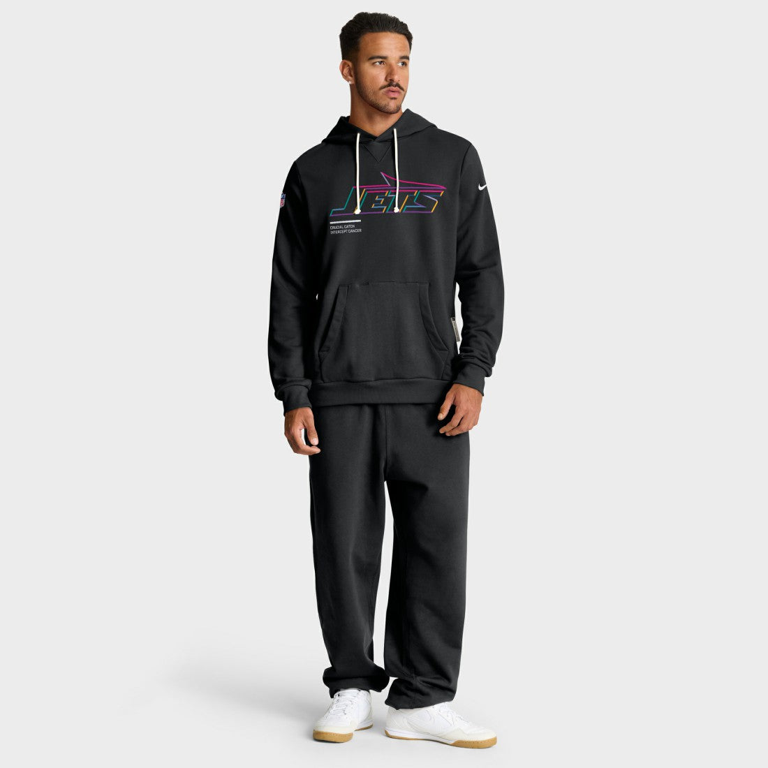New York Jets 2025 NFL Crucial Catch Sideline Standard Issue Dri-FIT Hoodie - Black - Nike