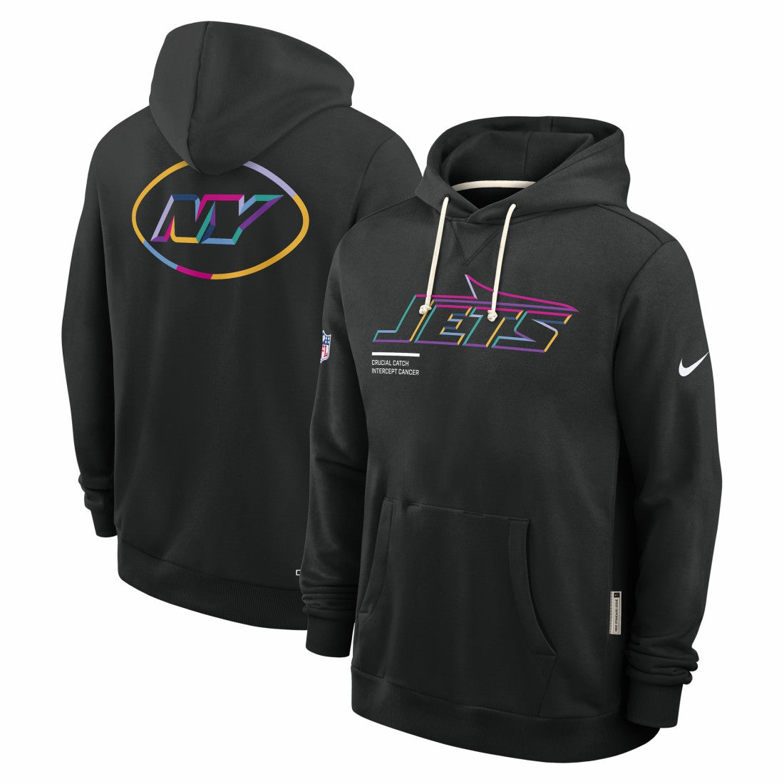 New York Jets 2025 NFL Crucial Catch Sideline Standard Issue Dri-FIT Hoodie - Black - Nike