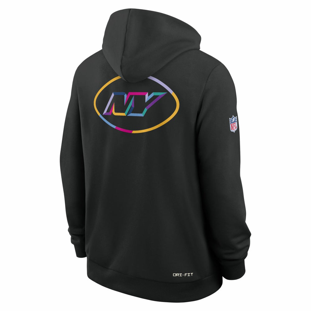 New York Jets 2025 NFL Crucial Catch Sideline Standard Issue Dri-FIT Hoodie - Black - Nike