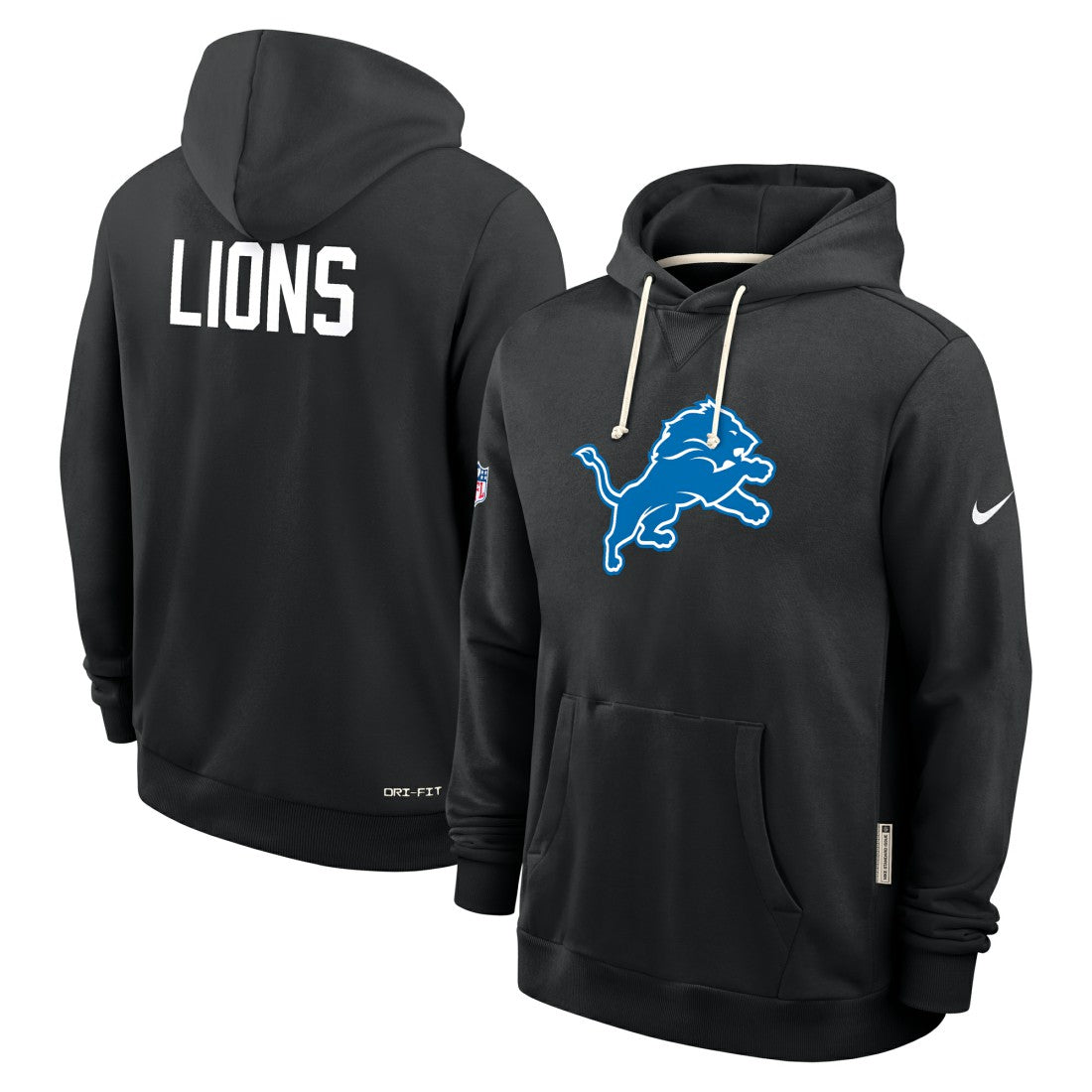 Detroit Lions Sideline Standard Issue Alt 2 Dri-FIT Hoodie - Black - Nike