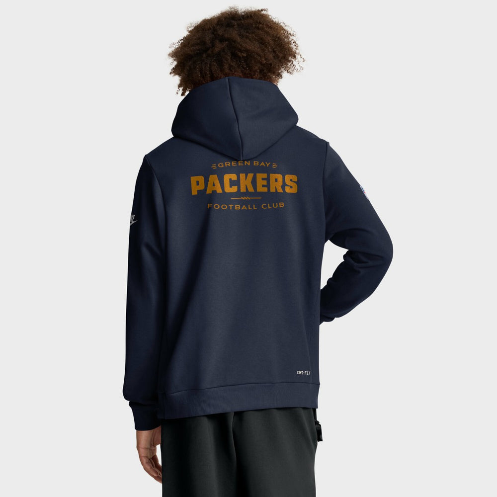 Green Bay Packers The 1923 Classic Sideline Dri-FIT Pullover Hoodie - Navy - Nike
