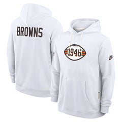 Cleveland Browns Sideline Standard Issue Alt 2 Dri-FIT Hoodie - White - Nike