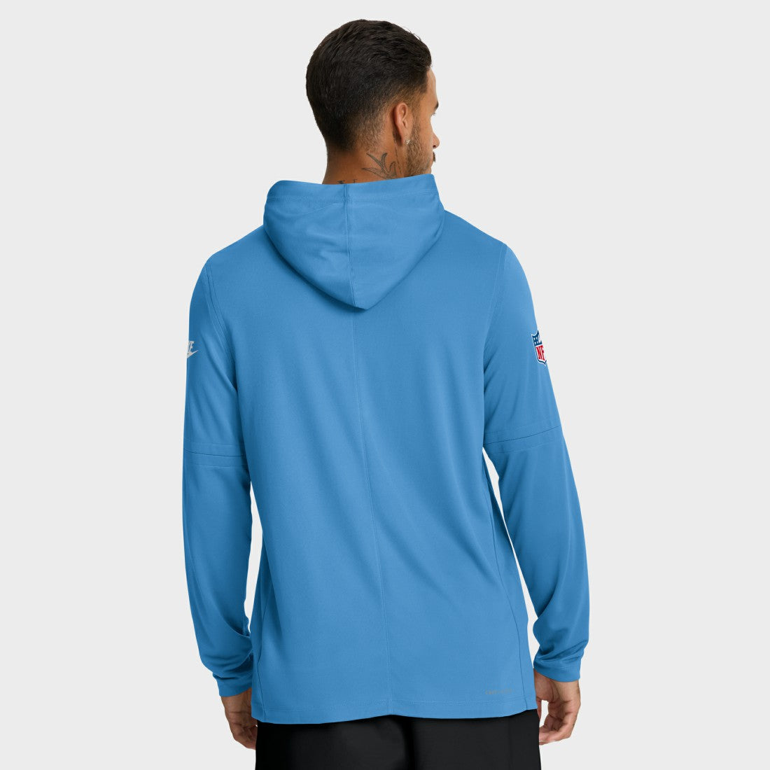 Tennessee Titans Sideline Oilers Throwback Dri-FIT Long Sleeve Hoodie T-Shirt - Light Blue - Nike