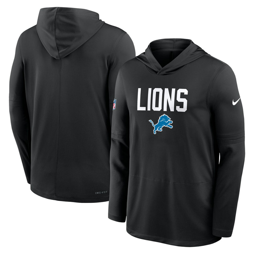 Detroit Lions Sideline Pass Accuracy Dri-FIT Long Sleeve Hoodie T-Shirt - Black - Nike