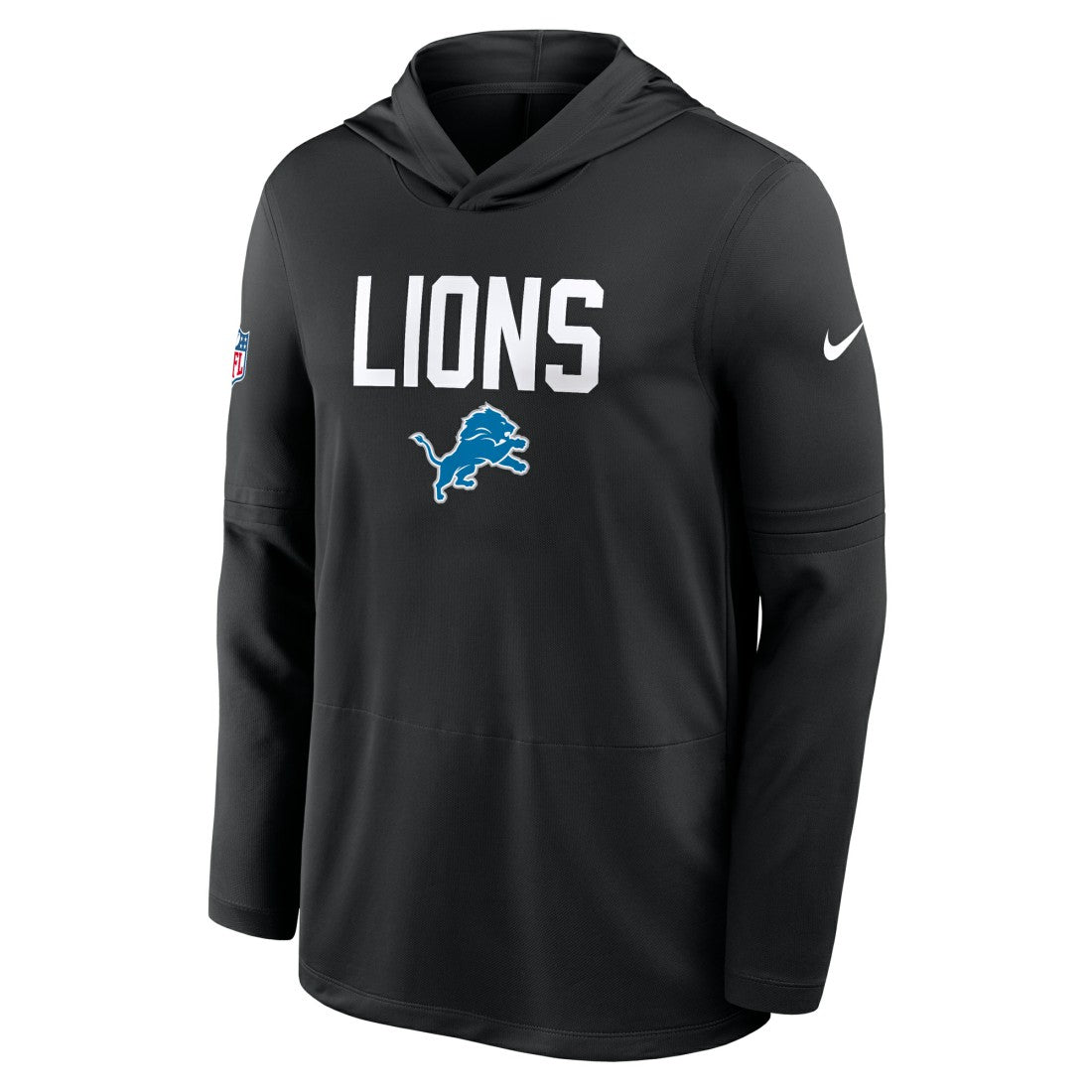 Detroit Lions Sideline Pass Accuracy Dri-FIT Long Sleeve Hoodie T-Shirt - Black - Nike