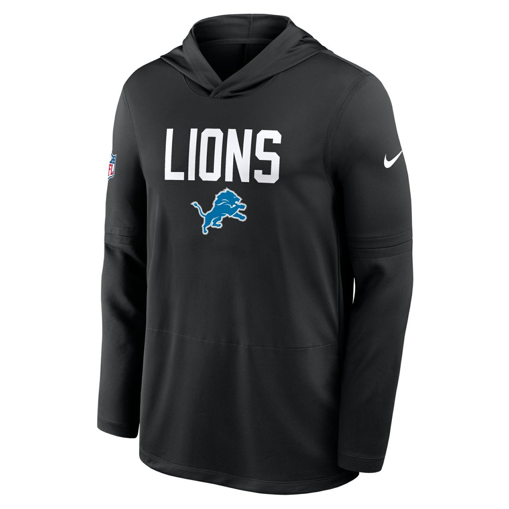 Detroit Lions Sideline Pass Accuracy Dri-FIT Long Sleeve Hoodie T-Shirt - Black - Nike