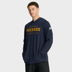 Green Bay Packers The 1923 Classic Pass Accuracy Dri-FIT Long Sleeve Hoodie T-Shirt - Navy - Nike