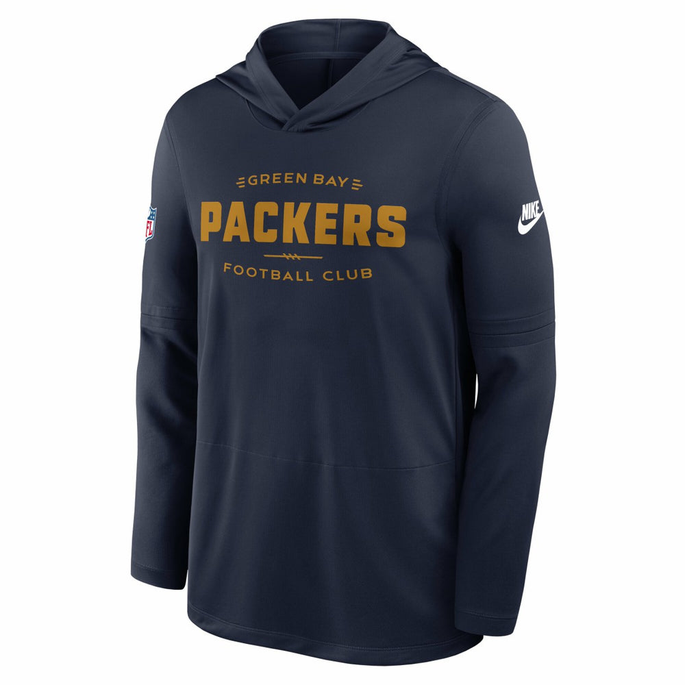 Green Bay Packers The 1923 Classic Pass Accuracy Dri-FIT Long Sleeve Hoodie T-Shirt - Navy - Nike