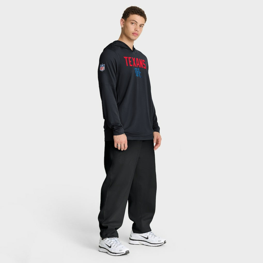 Houston Texans Sideline Pass Accuracy Dri-FIT Long Sleeve Hoodie T-Shirt  - Blue - Nike