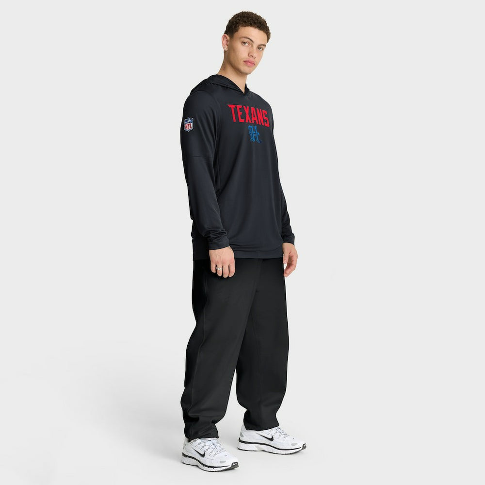 Houston Texans Sideline Pass Accuracy Dri-FIT Long Sleeve Hoodie T-Shirt  - Blue - Nike