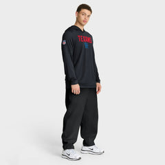 Houston Texans Sideline Pass Accuracy Dri-FIT Long Sleeve Hoodie T-Shirt  - Blue - Nike