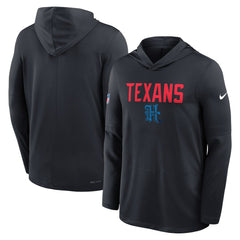 Houston Texans Sideline Pass Accuracy Dri-FIT Long Sleeve Hoodie T-Shirt  - Blue - Nike