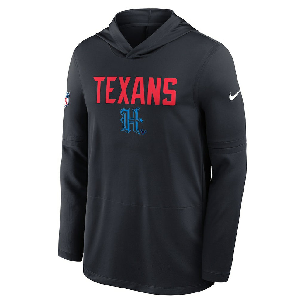 Houston Texans Sideline Pass Accuracy Dri-FIT Long Sleeve Hoodie T-Shirt  - Blue - Nike