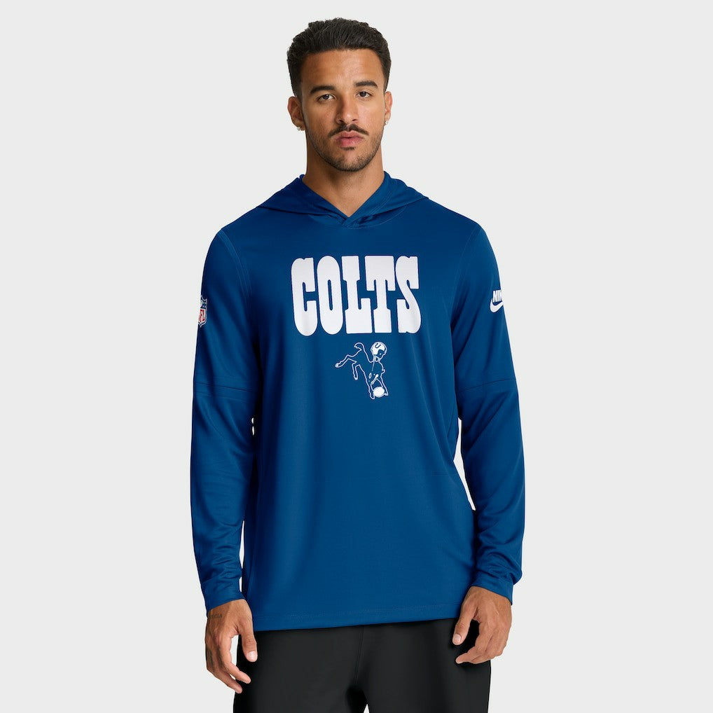 Indianapolis Colts Sideline Pass Accuracy Dri-FIT Long Sleeve Hoodie T-Shirt - Royal - Nike