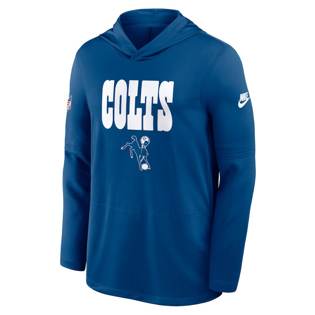 Indianapolis Colts Sideline Pass Accuracy Dri-FIT Long Sleeve Hoodie T-Shirt - Royal - Nike