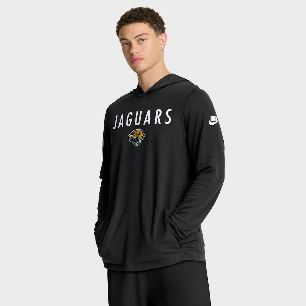 Jacksonville Jaguars Sideline Pass Accuracy Dri-FIT Long Sleeve Hoodie T-Shirt  - Black - Nike