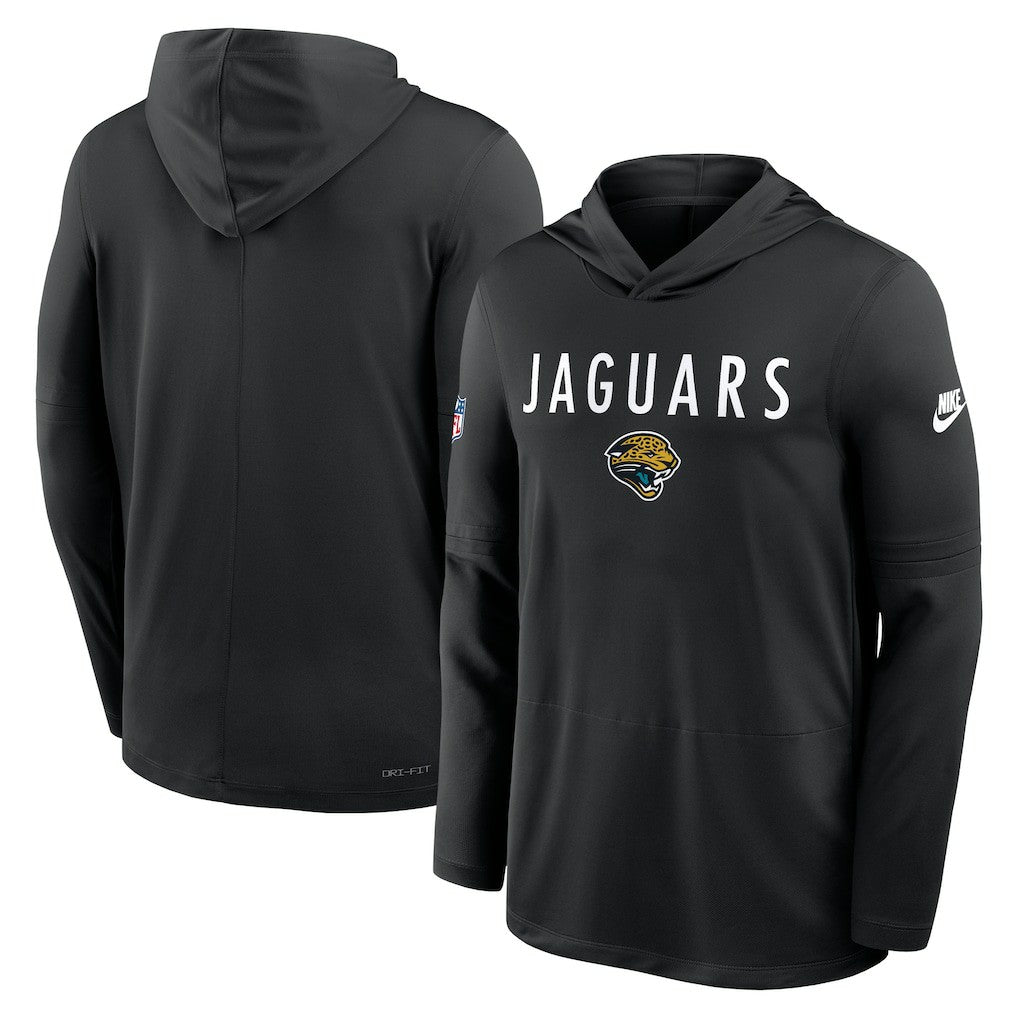 Jacksonville Jaguars Sideline Pass Accuracy Dri-FIT Long Sleeve Hoodie T-Shirt  - Black - Nike